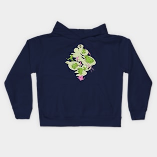 frog pond - green-pink Kids Hoodie